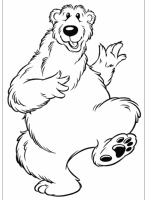 A coloring page of bear in the big blue house